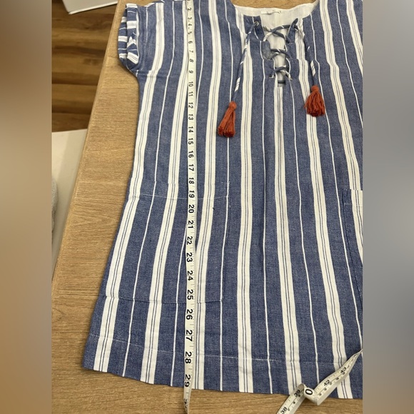 Tularosa blue and white striped tassel tunic dress size small - Picture 6 of 11